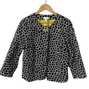 Charter Club black white circle print toggle close jacket